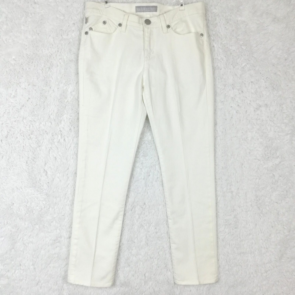 Rock & Republic Womens Jeans Skinny Ankle Hamburg White Denim Mid Rise Stretch 8